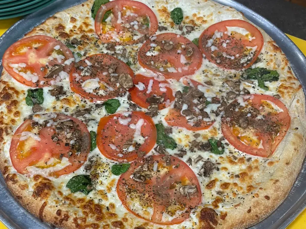 large white pizza tomatoes